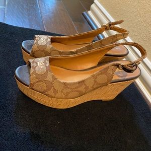 Coach Cork Wedge Shoes Size 6.5
